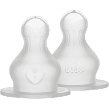 BIBS Baby Accessoires BIBS Baby Bottle Nipple Round Silicone Medium Flow 2 st