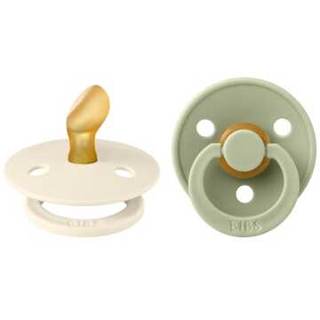 BIBS Colour Fopspeen - Anatomisch - Ivory / Sage - 0-6 Maanden - Duopack