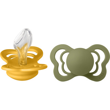 BIBS Speen BIBS Couture 2 Pack Silicone Size 2 Honey Bee/Olive 2 st