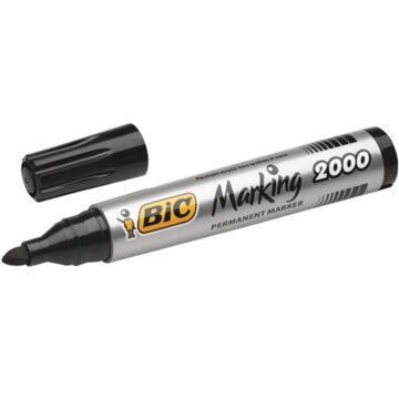 BIC permanent marker 2000-2300 zwart, schrijfbreedte 1,7 mm, ronde punt