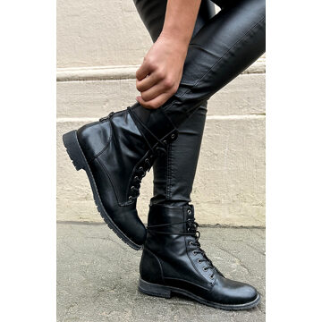 Biker Buckle Zip Boots Zwart