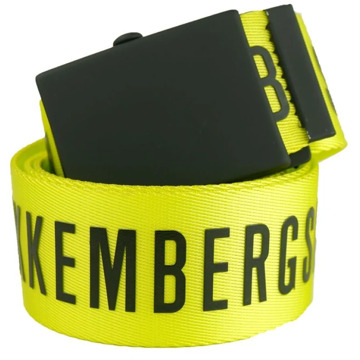 Bikkembergs Citroengeel Mode Riem met Clip Sluiting Bikkembergs , Yellow , Unisex - 90 CM