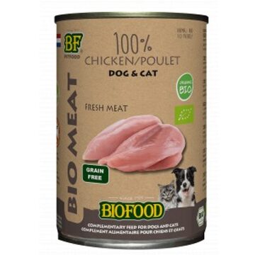 Biofood BF Petfood Biofood Organic 100% kippenvlees natvoer hond & kat (400 g) 24 x 400 g