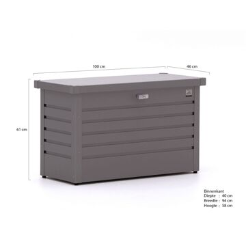 BIOHORT Opbergbox/Hobbybox 100 donkergrijs metallic - 101 x 46 x 61 cm