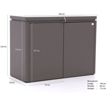 BIOHORT Tuinkast Highboard 160 Donkergrijs 70x160cm