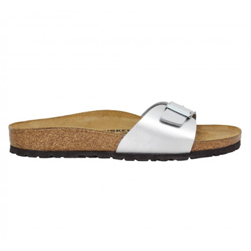 Birkenstock Madrid BF Silber Narrow Dames Slippers - Silver - Maat 37