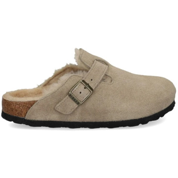 Birkenstock Shearling Sandalen Beige Slip-On Stijl Birkenstock , Beige , Heren - 43 Eu,44 Eu,46 Eu,41 Eu,40 Eu,37 Eu,42 EU