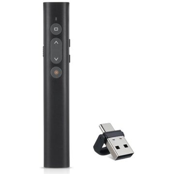 Bisofice Laser Presentation Pointer for PowerPoint PPT Clicker with USB/Type-C Dual Head Receiver