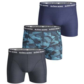 Björn Borg Bjorn Borg Heren Boxershorts - 3-pack - Zwart/Blauw - Maat S