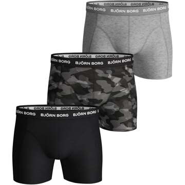 Björn Borg Cotton Stretch Boxer 3P Boxershort Heren-Olijf,Groen