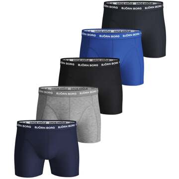 Björn Borg Heren Onderbroeken 5-Pack Boxers Blue Mix - Blauw - Maat L