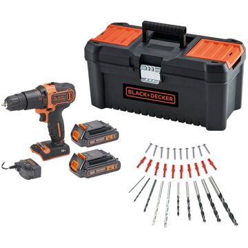 Black & Decker Black + Decker Schroefboormachine Bdchd18c2ta-qw Met Klopfunctie 18v ( 2 Accu's)