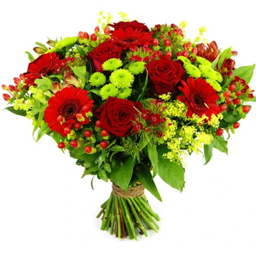 Boeket bloemen Rood groen