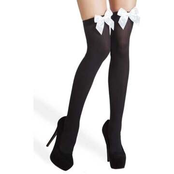 Boland Kousen Met Strik Dames Onze Size Zwart/wit