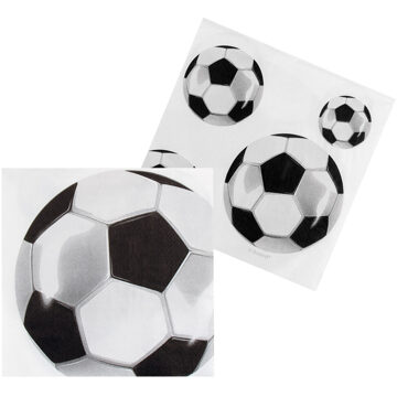 Boland Papieren Servetten Voetbal Set A 20 Stuks 33x33cm wit