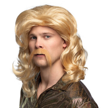 Boland Pruik Barry Met Snor Heren Blond