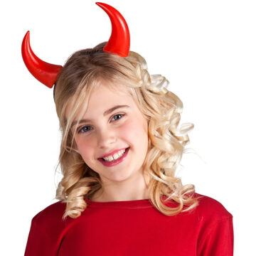 Boland Rode duivelshoorntjes haarband - Verkleedhoofddeksels Rood