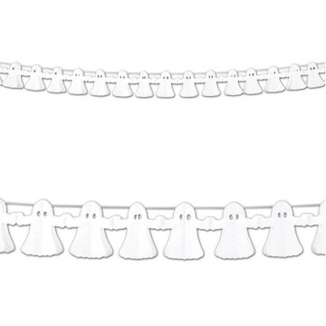 Boland Vlaggenlijn Halloween - 4 meter - wit - papier - spoken - horror - themafeest