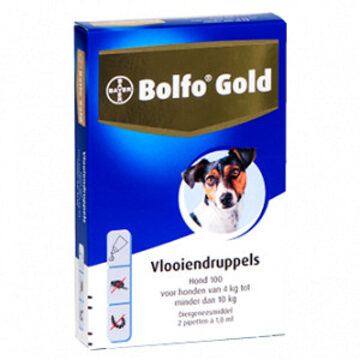 Bolfo Gold 100 Anti vlooienmiddel - Hond - 4 Tot 10 kg - 4 pipetten