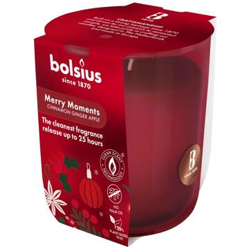 Bolsius Geurglas Merry Moments 80/73 rood