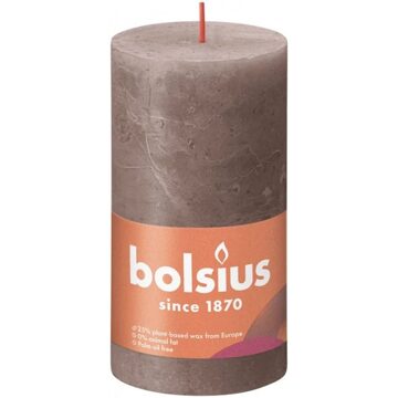 Bolsius Stompkaars Rustic Taupe Ø68 mm - Hoogte 13 cm - Taupe - 60 branduren Beige