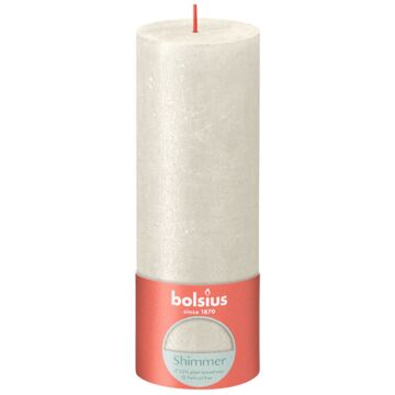 Bolsius Stompkaars Shimmer Ivory - Ø68 mm - Hoogte 19 cm - Ivoor - 85 Branduren Crème