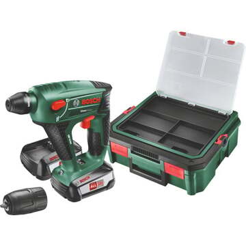 Bosch Uneo Maxx Accuboorhamer - Met 2 accu’s, oplader, 19 boren/schroeven en kunststof koffer