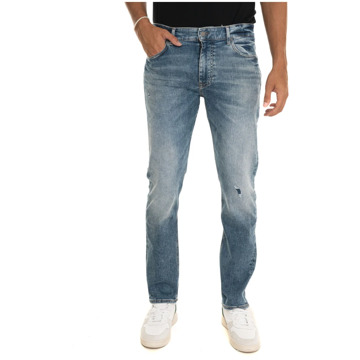 BOSS Slim-Fit 5-Pocket Jeans met Uitsparingen Boss , Blue , Heren - W31,W33,W36,W34,W35,W40,W30,W29,W38,W32