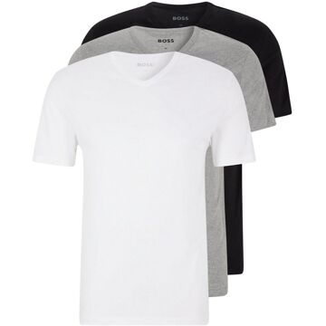 BOSS T-shirts V-hals Classic 3-pack grijs-wit-zwart
