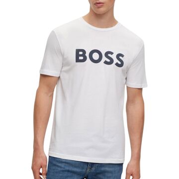 BOSS Thinking Shirt Heren wit - donkerblauw - L