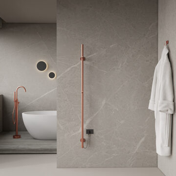 Boss & Wessing Elektrische Staafhanddoekradiator BWS Roku 60 Watt 150 cm Geborsteld Koper