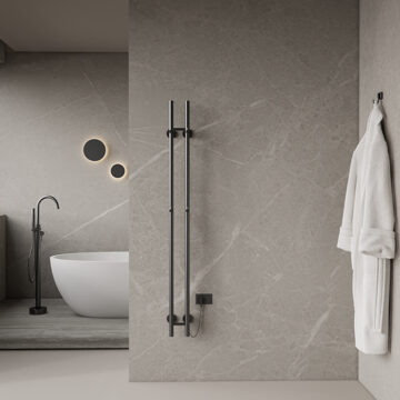 Boss & Wessing Elektrische Staafhanddoekradiator Dubbel BWS Roku 120 Watt 150 cm Gunmetal