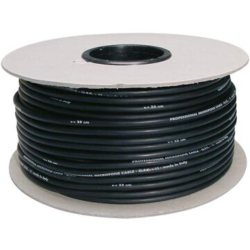 Boston MC-100-BK microfoonkabel microfoonkabel, zwart, rol, 100 meter, 6mm diameter