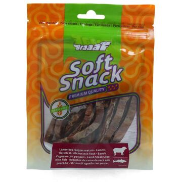 Braaaf Soft snacks Reepjes - Hondensnack - Lam - Vis - 85 gram