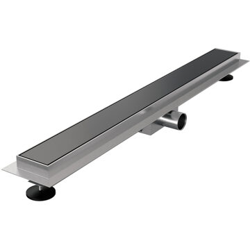 Brauer Douchegoot Brauer Gunmetal Inclusief Vloerflens 70x7 cm Zero Tegelinlegrooster Omkeerbaar Brauer