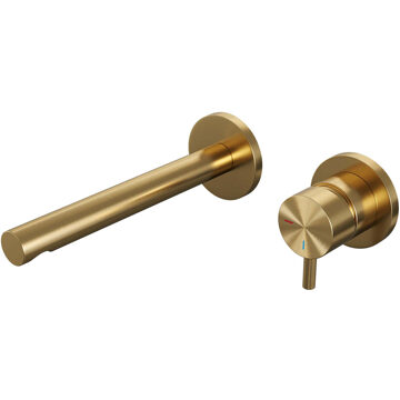 Brauer Gold Edition inbouw wastafelkraan I-model - hendel 5 - geborsteld goud PVD