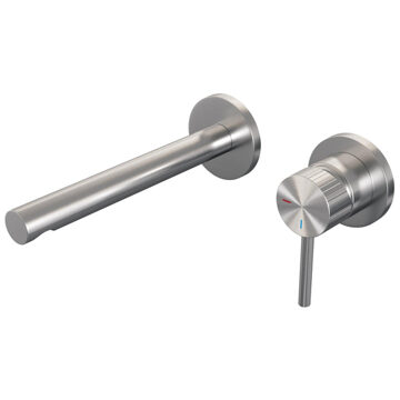 Brauer Stripe Inbouw Wastafelmengkraan - rechte uitloop en rozetten - model A1 - RVS-kleurig geborsteld PVD 5-NG-331