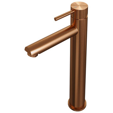 Brauer Stripe Verhoogde Opbouw Wastafelmengkraan - model A - koper geborsteld PVD 5-GK-002-HD7