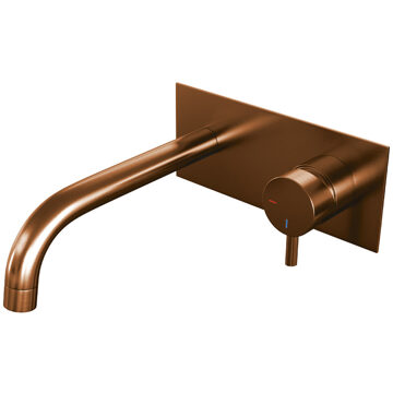 Brauer Wastafelkraan Inbouw Brauer Copper Edition B5 Coldstart Mengkraan Rond Geborsteld Koper PVD 1 Greeps met Achterplaat