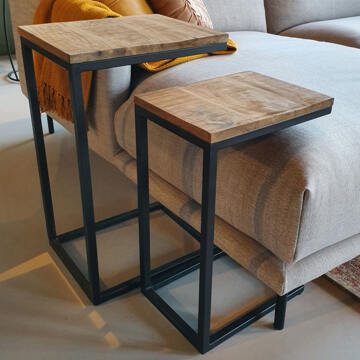 Brix Bijzettafel Brix Jordy - 27x40x65 - Mangohout Bruin