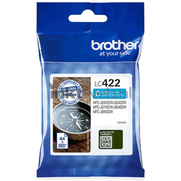 Brother inktcartridge, 550 pagina's, OEM LC-422C, cyaan