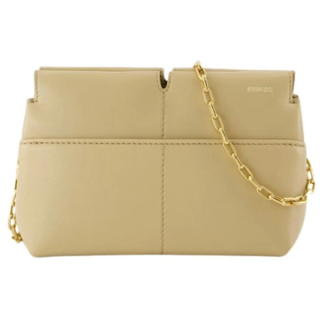 Burberry Beige Leren Snip Clutch Crossbody Tas Burberry , Beige , Dames - ONE Size