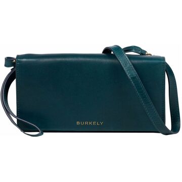 Burkely Fine Florence Phonebag teal crossbody dames polstasje Groen - H 12.5 x B 20 x D 3.5 cm