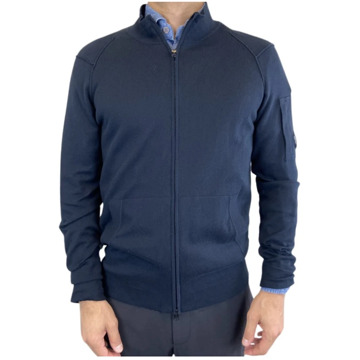 C.P. Company Navy Blauwe Zip-Up Gebreide Jas C.p. Company , Blue , Heren - L