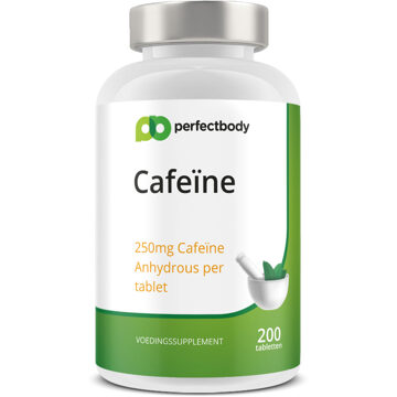 Cafeïne Tabletten - 200 Tabletten - PerfectBody.nl
