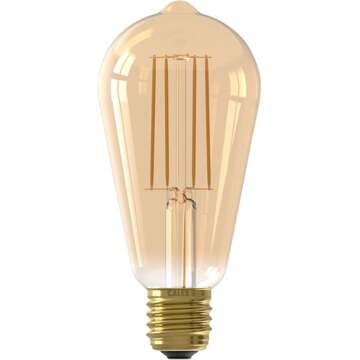 Calex Filament LED Lamp - E27 - Rustiek - Vintage Lichtbron - Goud - Warm Wit Licht - Dimbaar - 3.5W Goudkleurig