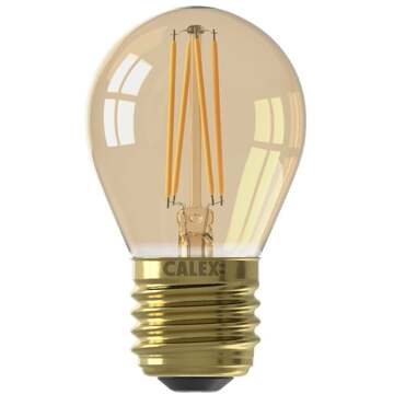 Calex | LED filament | Grote fitting E27 | Kogellamp | 45mm | 3.5W Goud