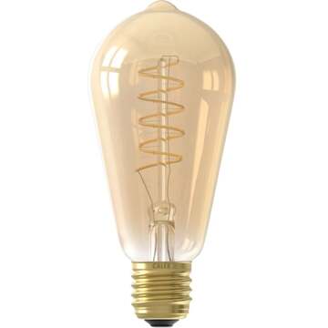 Calex Spiraal Filament LED Lamp - E27 - ST64 - Goud - 3.8W - Dimbaar Goudkleurig