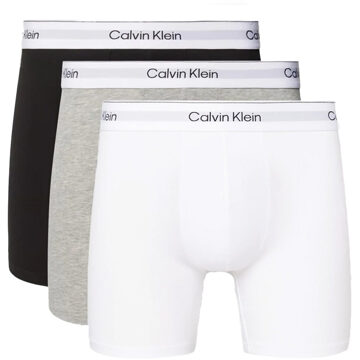 Calvin Klein Icon boxershort lang 3-pack zwart wit grijs Multi - XL