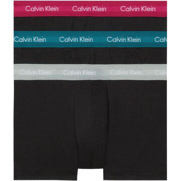 Calvin Klein Low Rise Trunk Heren (3-pack) zwart - roze - blauw - lichtgrijs - M